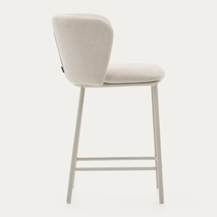 Kave Home Ciselia Barkruk - H 65 cm - Beige / Beige