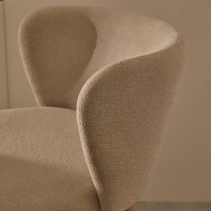 Kave Home Ciselia Barkruk - H 75 cm - Beige / Essenhout