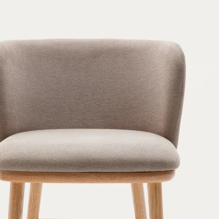 Kave Home Ciselia Barkruk - H 65 cm - Bruin / Essenhout