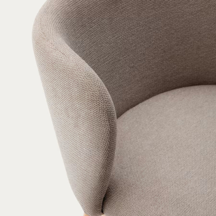 Kave Home Ciselia Barkruk - H 65 cm - Bruin / Essenhout