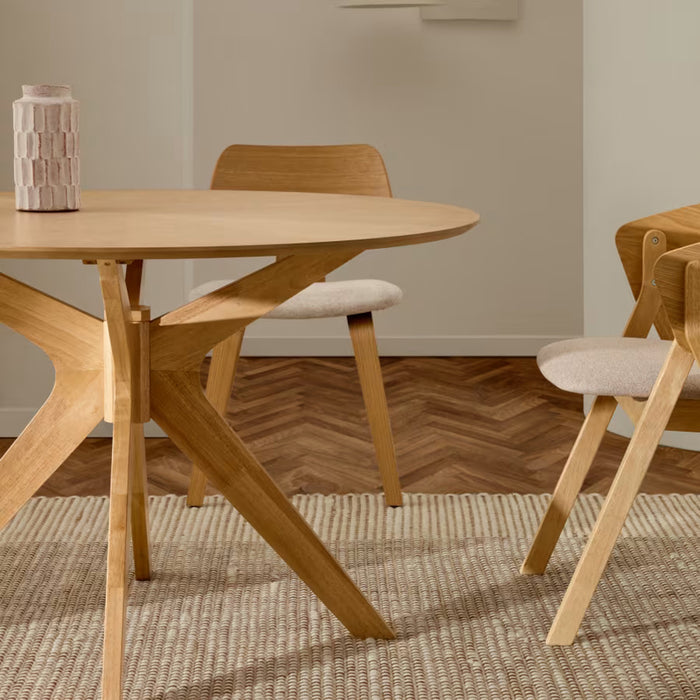 Kave Home Naanim Eettafel Ø 120 cm - Eiken