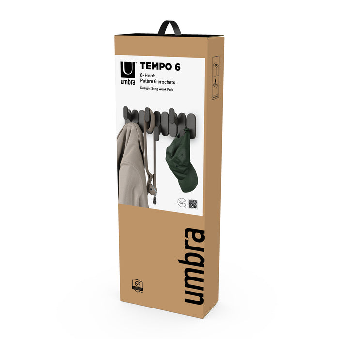 Umbra Tempo Wandkapstok 6 Haken - Zwart