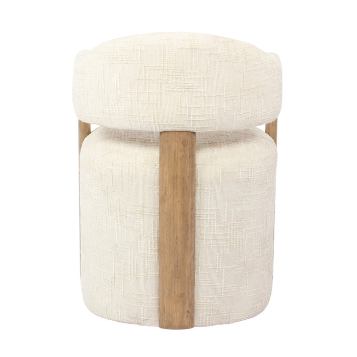 DÉJA Living - Eetkamerstoel Beige|Walnoot Stof - Niva - Set van 2