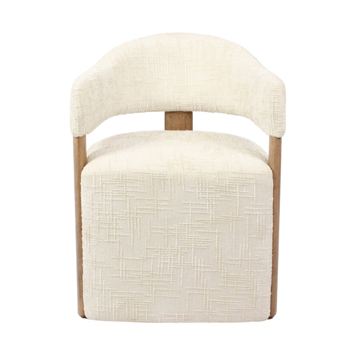 DÉJA Living - Eetkamerstoel Beige|Walnoot Stof - Niva - Set van 2