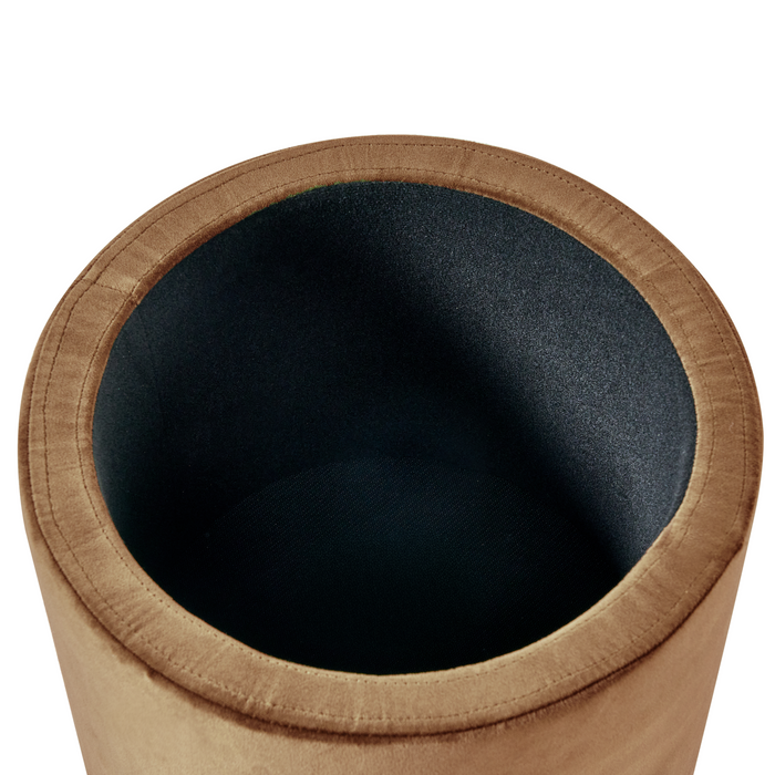 Beliani - WENONA - Opbergpoef - Donkerbruin - Fluweel