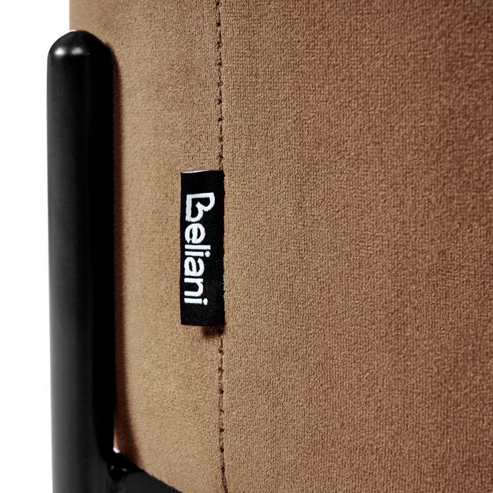 Beliani - WENONA - Opbergpoef - Donkerbruin - Fluweel