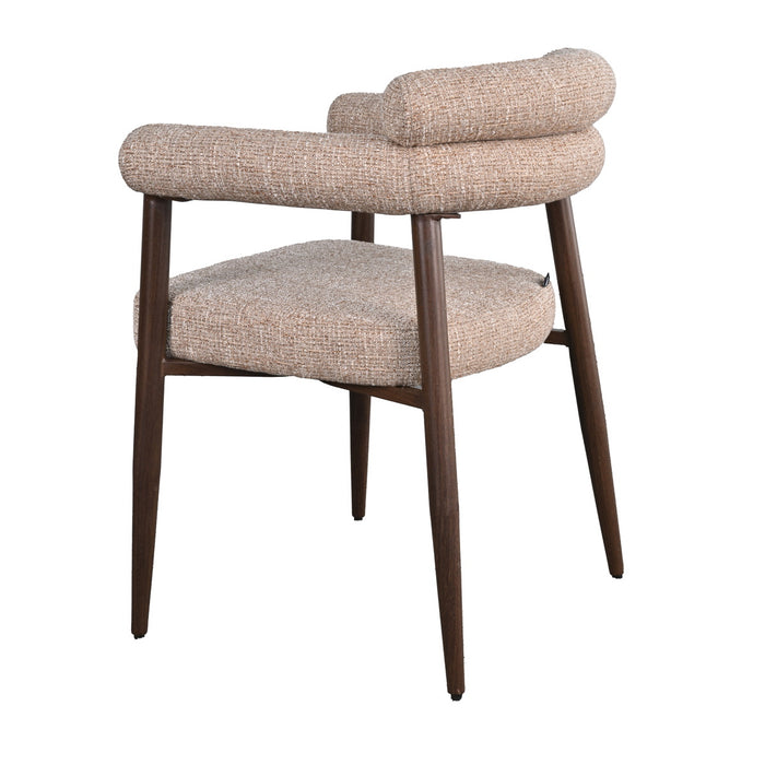 DÉJA Living - Eetkamerstoel Taupe|Walnoot Stof - Lidingö - Set van 2