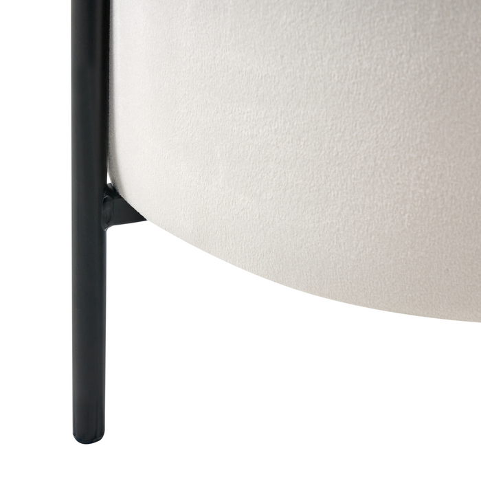 Beliani - WENONA - Opbergpoef - Off-white - Fluweel