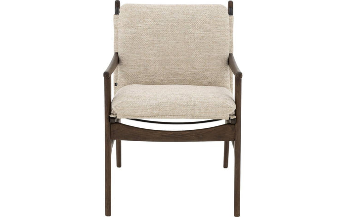 Goossens Eetkamerstoel Alison - Textiel met armleuning