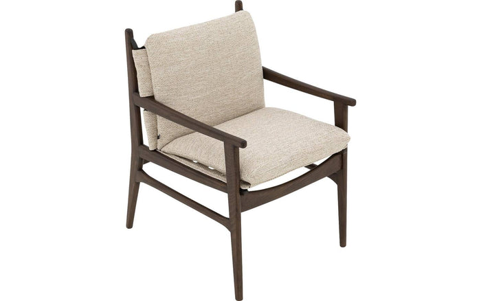 Goossens Eetkamerstoel Alison - Textiel met armleuning