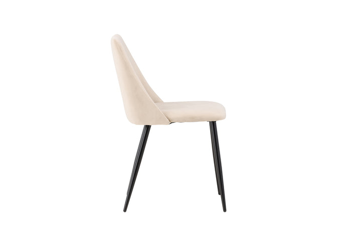 Fjôrd - Eetkamerstoel Beige|Zwart Velvet - Night - Set van 2