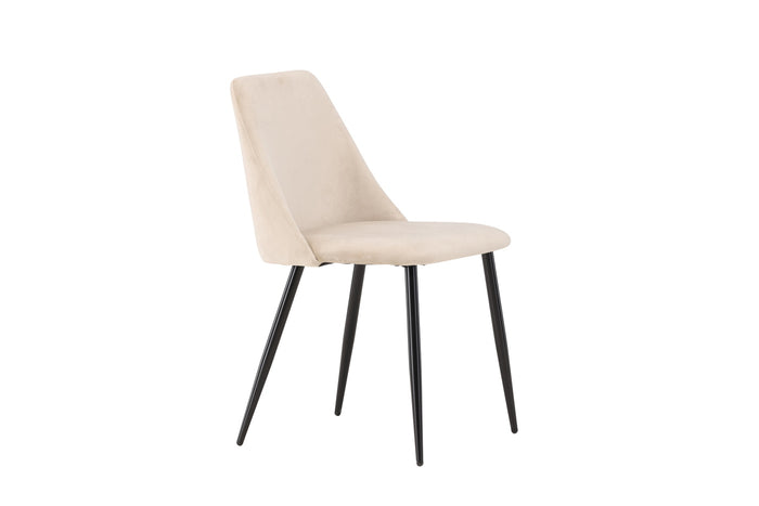 Fjôrd - Eetkamerstoel Beige|Zwart Velvet - Night - Set van 2