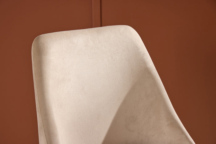 Fjôrd - Eetkamerstoel Beige|Zwart Velvet - Night - Set van 2