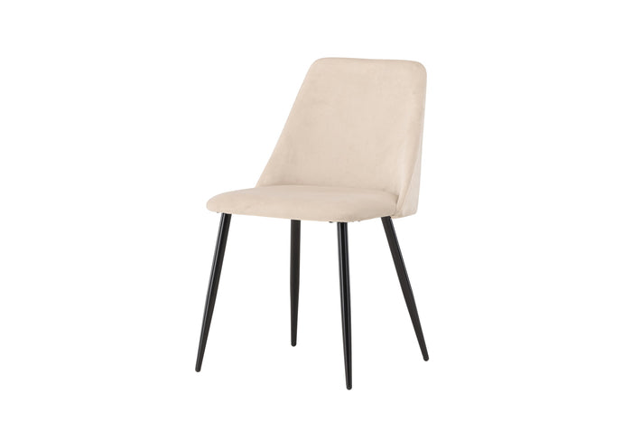 Fjôrd - Eetkamerstoel Beige|Zwart Velvet - Night - Set van 2