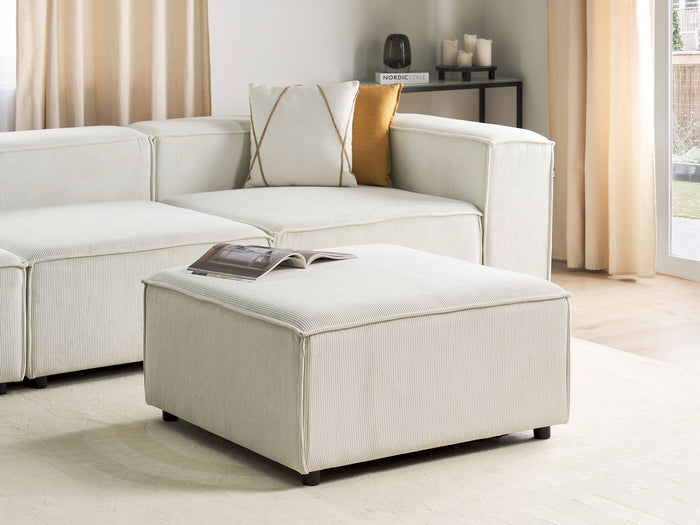 Beliani - ARDAL - Ottomaan - Off-white - Corduroy