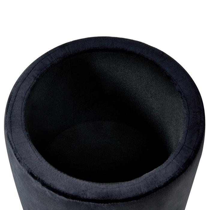 Beliani - WENONA - Opbergpoef - Zwart - Fluweel