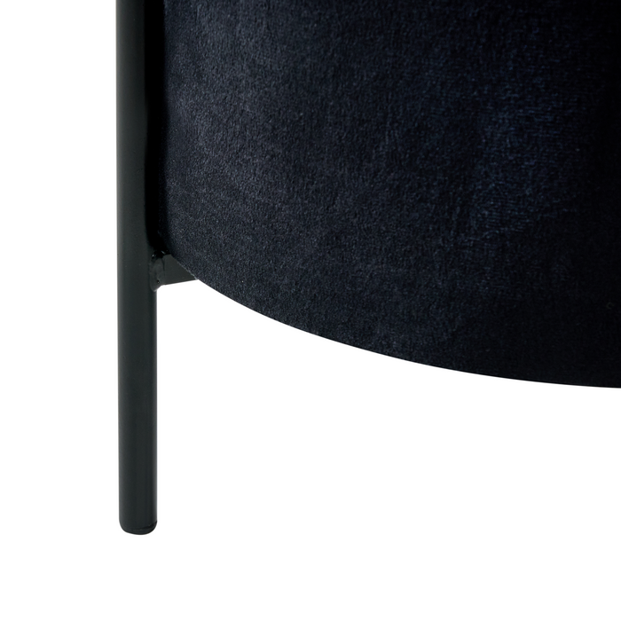 Beliani - WENONA - Opbergpoef - Zwart - Fluweel