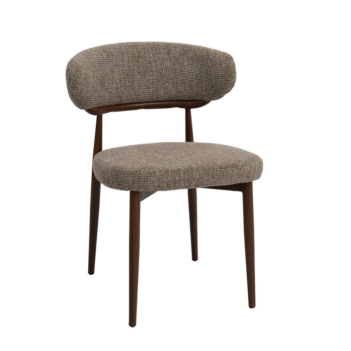 DÉJA Living - Eetkamerstoel Taupe|Walnoot - Milan - Set van 2