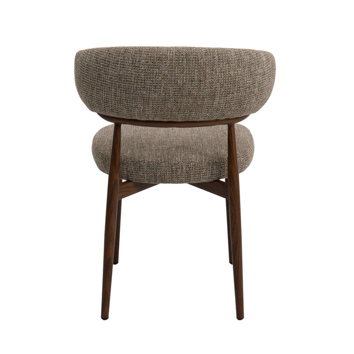 DÉJA Living - Eetkamerstoel Taupe|Walnoot - Milan - Set van 2