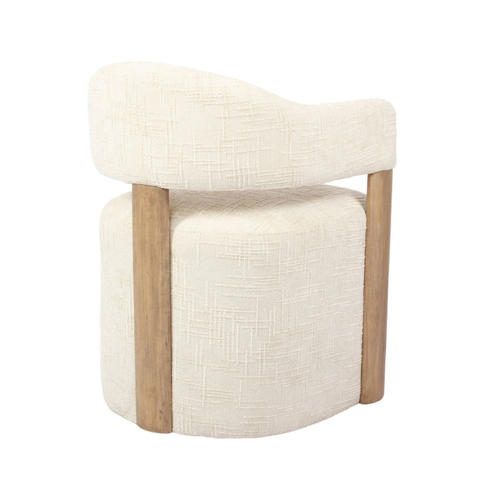 DÉJA Living - Eetkamerstoel Beige|Walnoot Stof - Niva - Set van 2