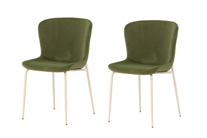 Fjôrd - Eetkamerstoel Groen Velvet - Modesto - Set van 2