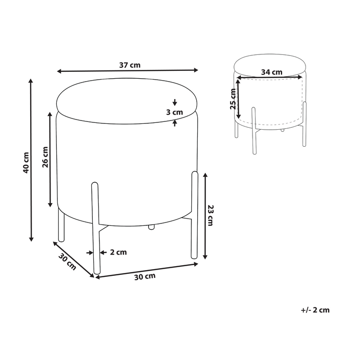 Beliani - WENONA - Opbergpoef - Donkergroen - Fluweel