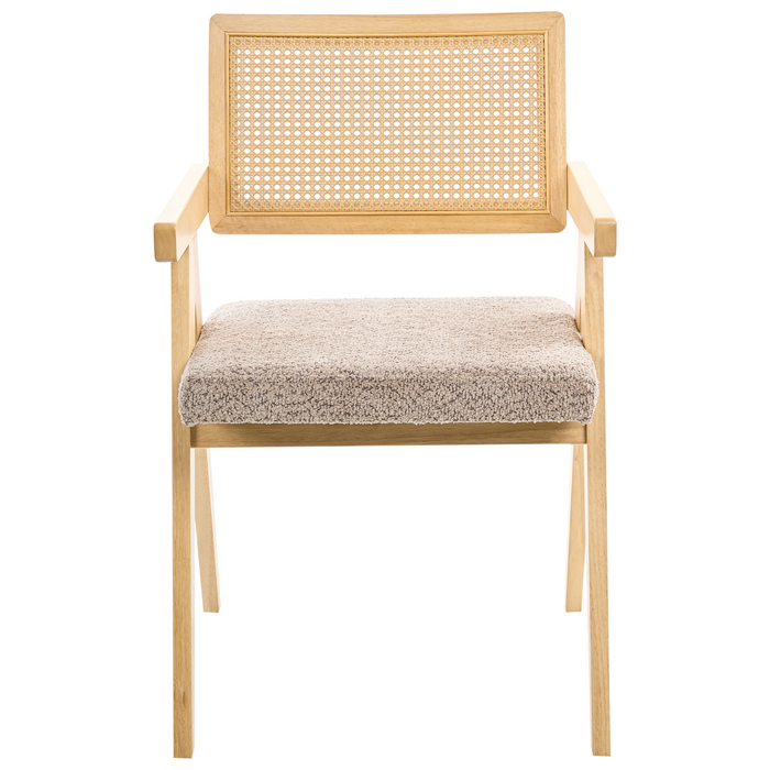 Beliani-AVA-Eetkamerstoelen set van 2-Lichtbruin|Taupe-Rubberhout