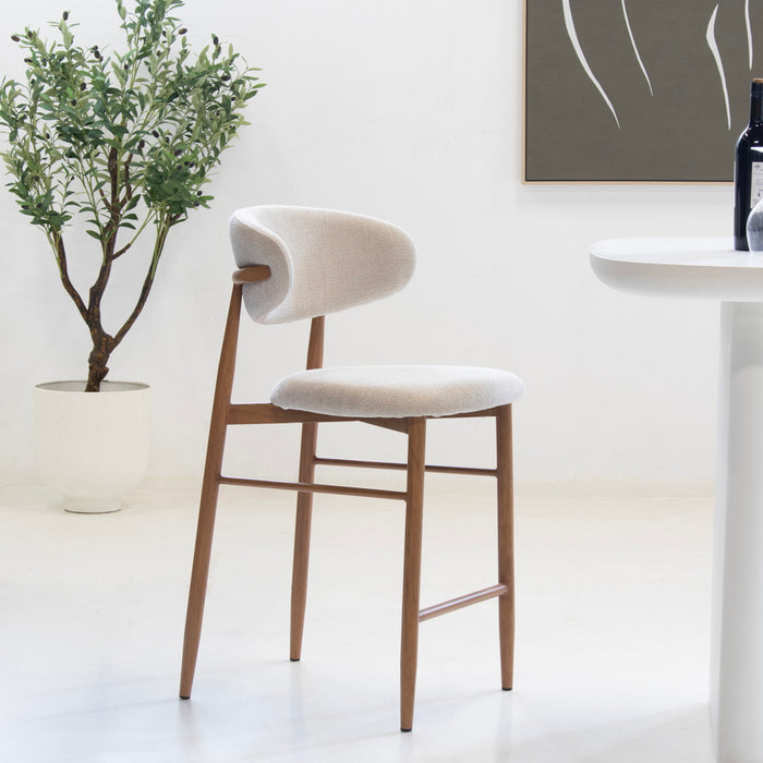 Giga Meubel - Barkruk Alexia Beige|Naturel - Set van 2