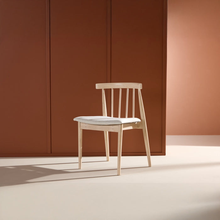 Fjôrd - Eetkamerstoel Whitewash Rubberhout - Flora - Set van 2