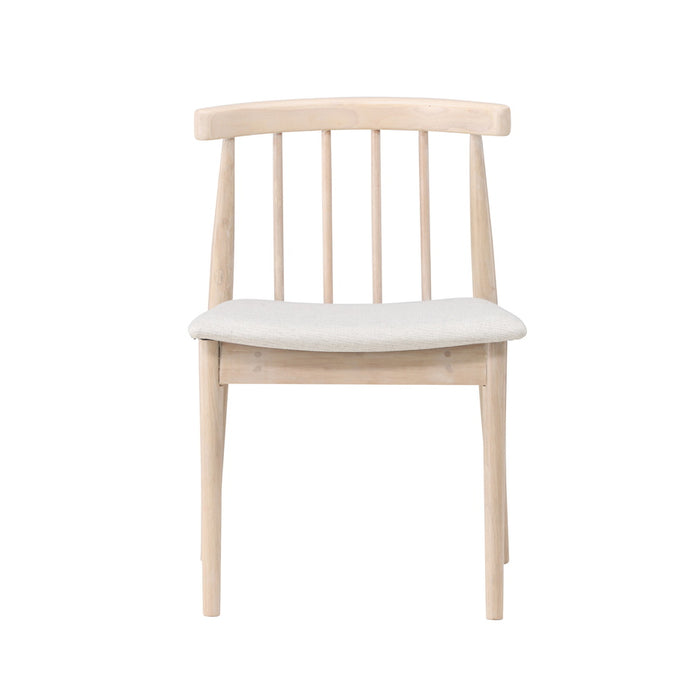 Fjôrd - Eetkamerstoel Whitewash Rubberhout - Flora - Set van 2