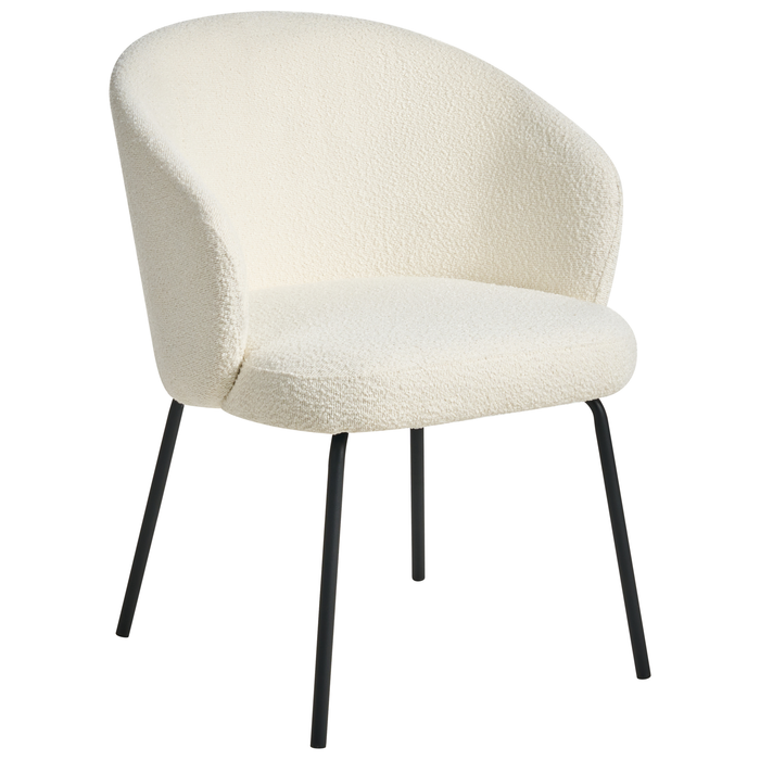 Beliani - LUDDEN - Eetkamerstoel set van 2 - Lichtbeige - Bouclé