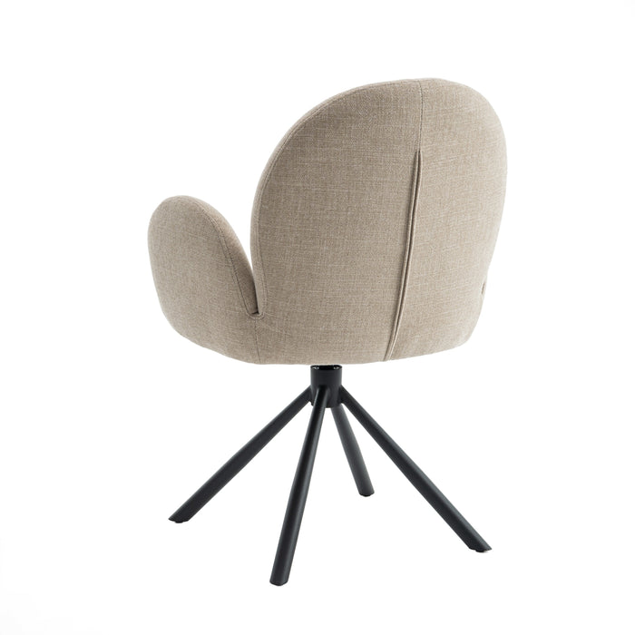 Eetkamerstoel Moon - Beige|Bruin - Textiel