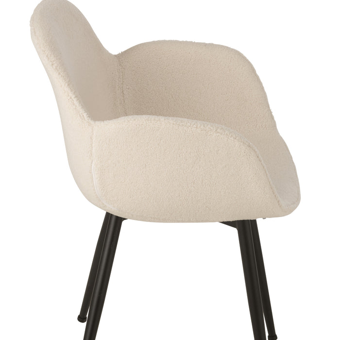 J-Line stoel - stof|metaal - wit