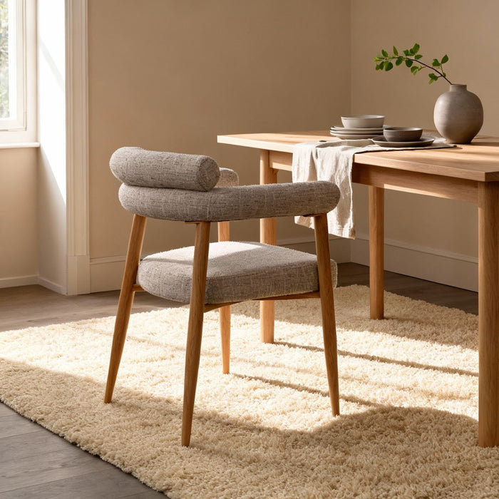 DÉJA Living - Eetkamerstoel Beige|Naturel Stof - Lidingö - Set van 2