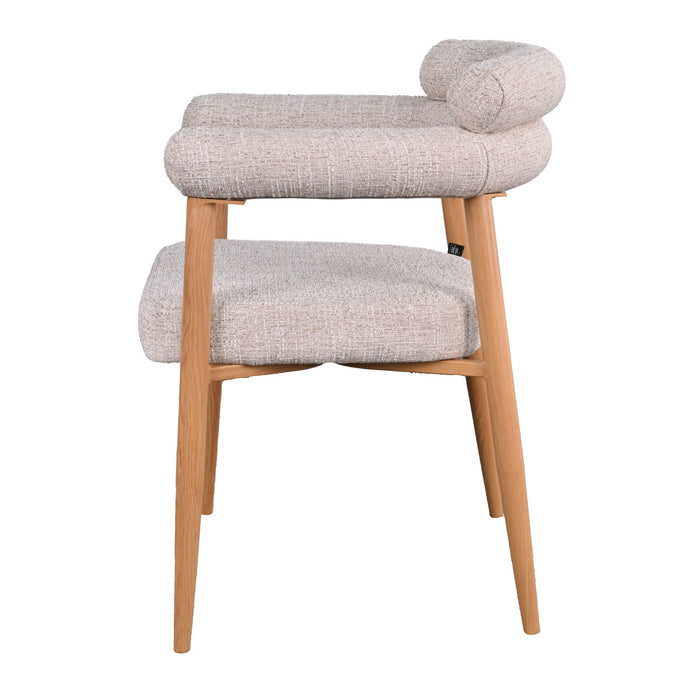 DÉJA Living - Eetkamerstoel Beige|Naturel Stof - Lidingö - Set van 2