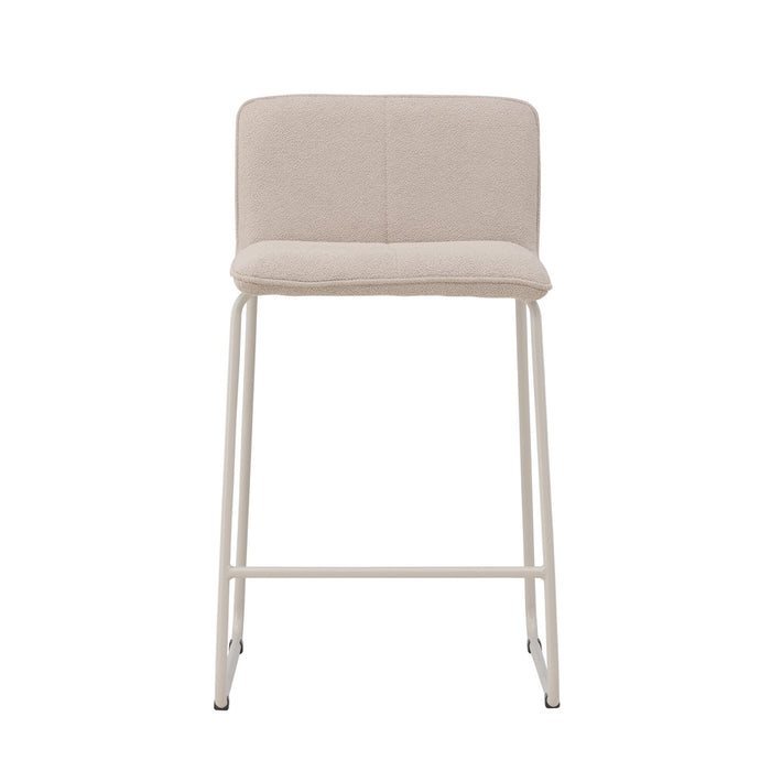 Fjôrd - Barstoel Beige Bouclé - Bisbee - Set van 2