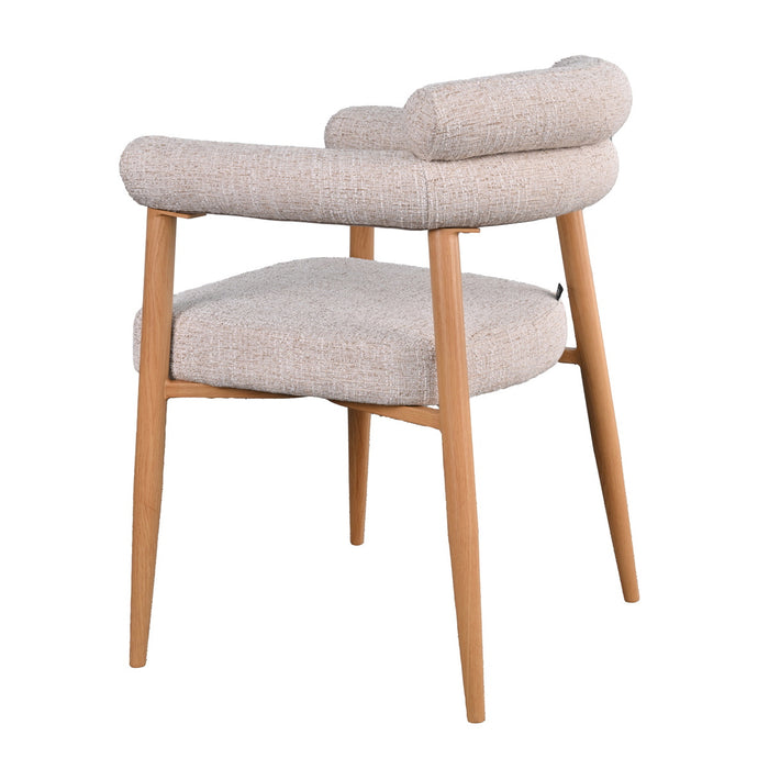 DÉJA Living - Eetkamerstoel Beige|Naturel Stof - Lidingö - Set van 2