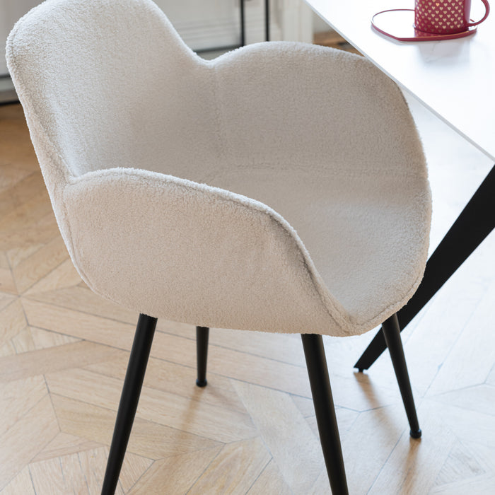 J-Line stoel - stof|metaal - wit