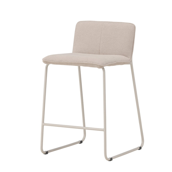 Fjôrd - Barstoel Beige Bouclé - Bisbee - Set van 2