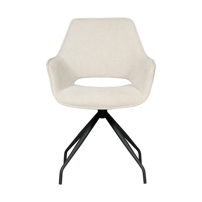 Eetkamerstoel Quito - Wit|Creme - - 60x84x62cm (BxHxD)