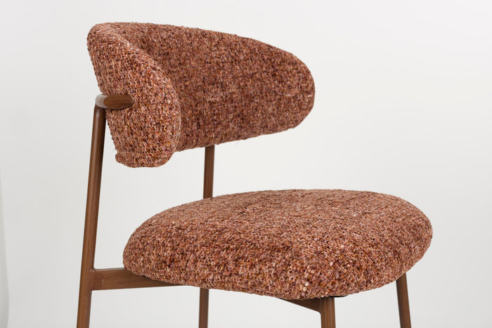 Giga Meubel - Barstoel Terracotta Stof - Claes - Set van 2