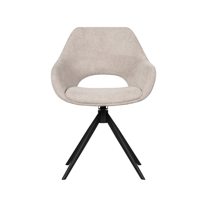 Eetkamerstoel Liperi - Creme|Wit - Textiel