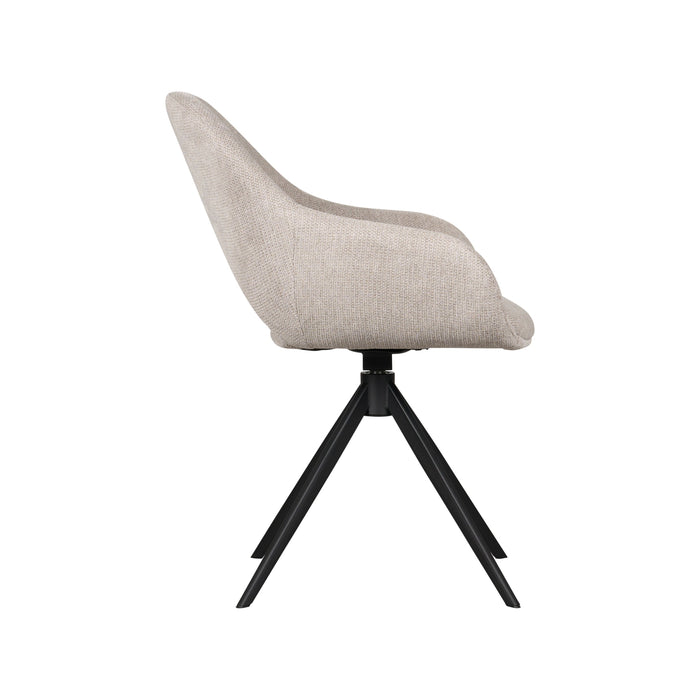 Eetkamerstoel Liperi - Creme|Wit - Textiel