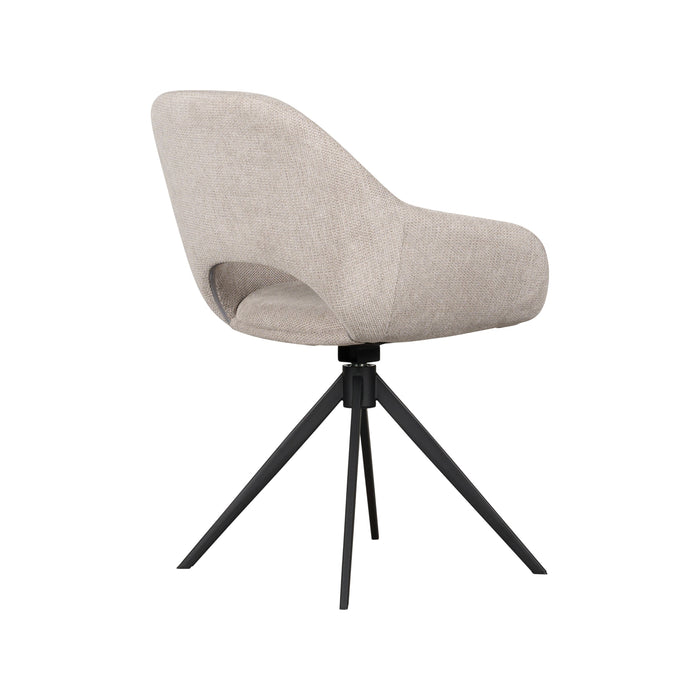 Eetkamerstoel Liperi - Creme|Wit - Textiel