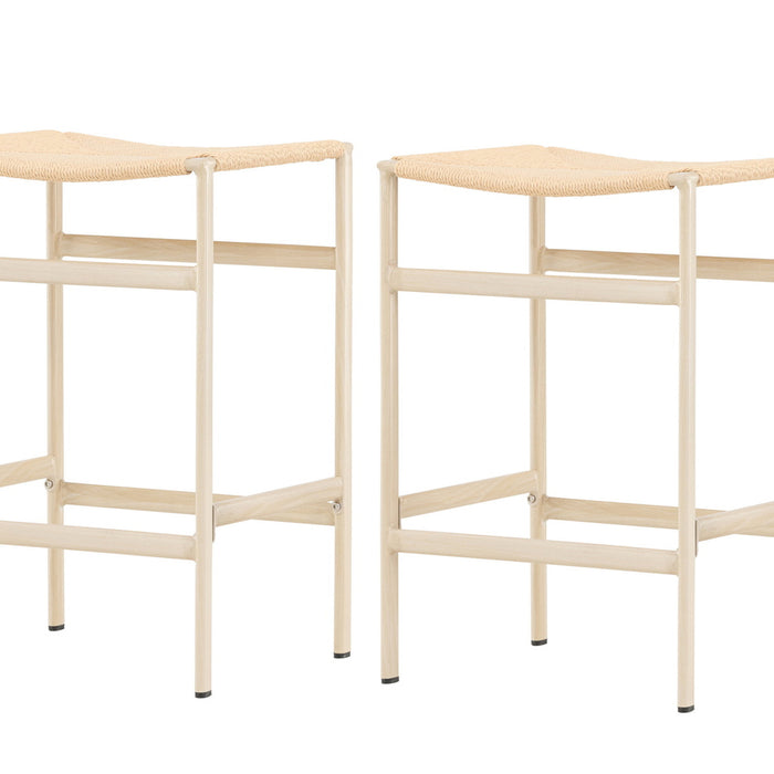 Fjôrd - Barstoel Beige Touw - Polly - Set van 2
