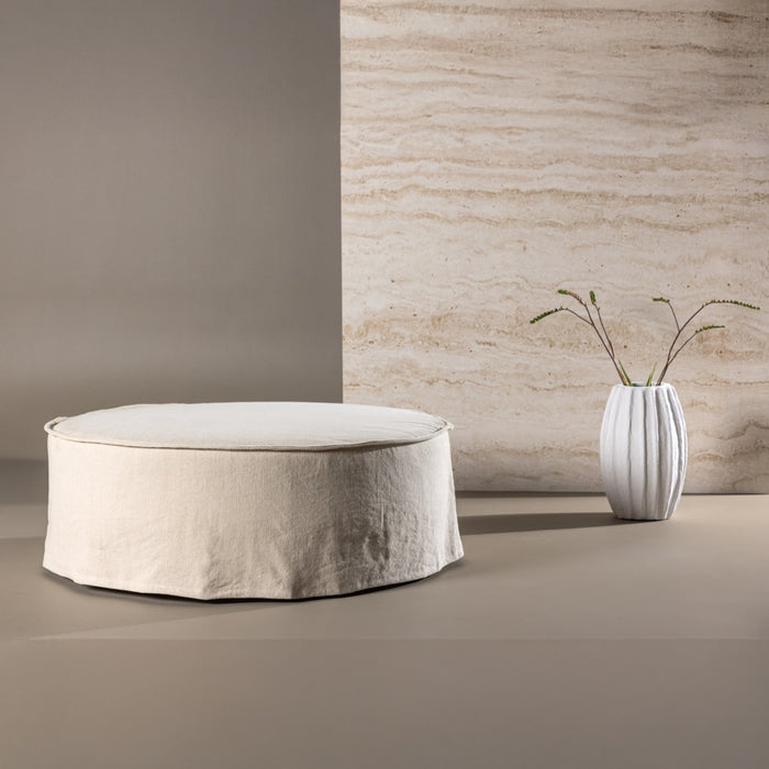 Fjôrd - Ottoman Beige Stof - 101x101x37cm - Vindö