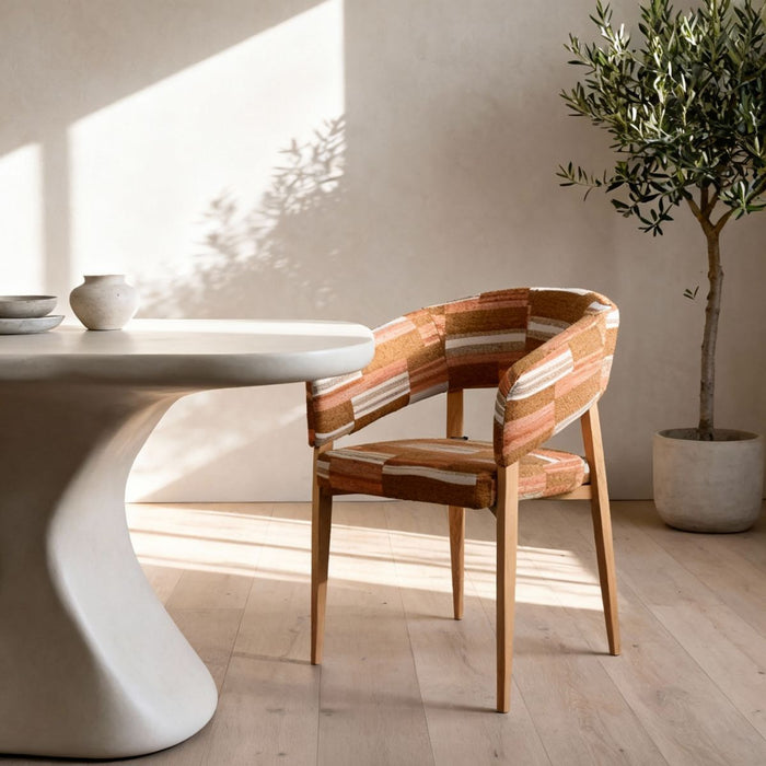 DÉJA Living - Eetkamerstoel Terracotta|Naturel - Malmö - Set van 2