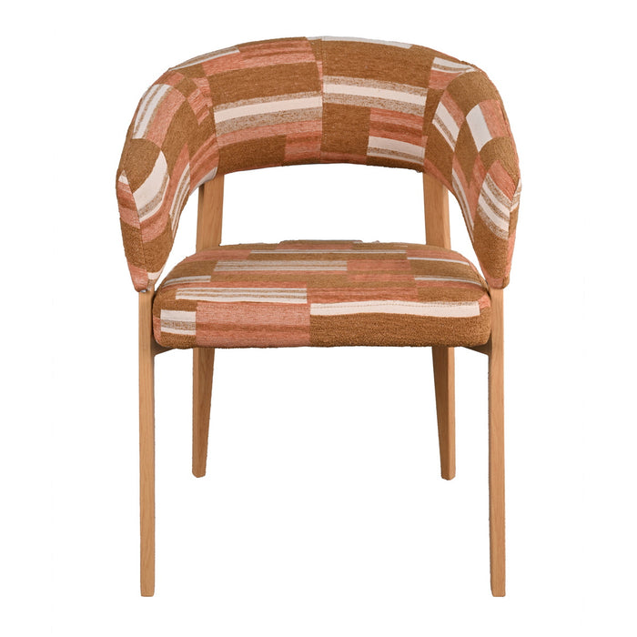 DÉJA Living - Eetkamerstoel Terracotta|Naturel - Malmö - Set van 2