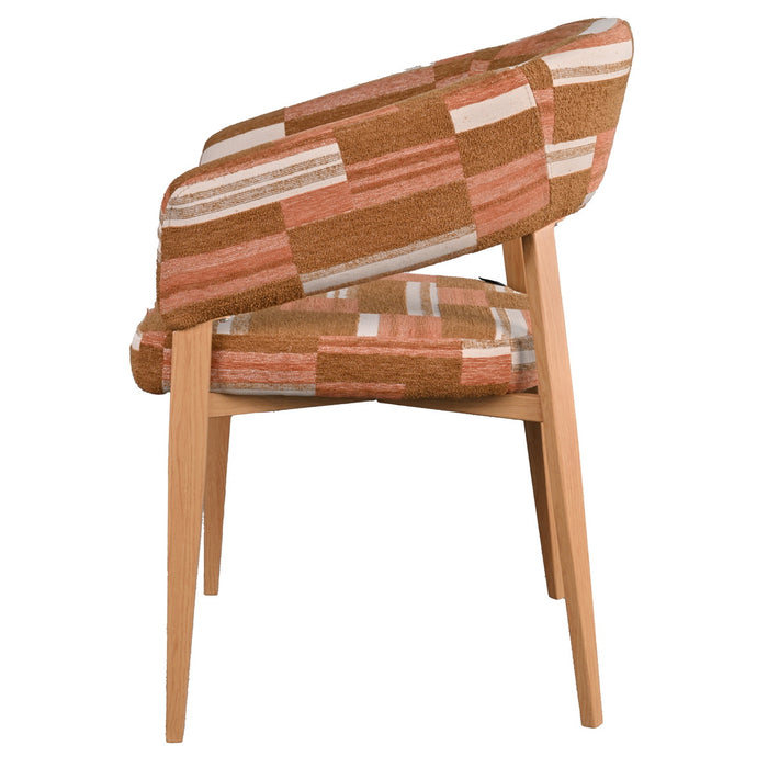 DÉJA Living - Eetkamerstoel Terracotta|Naturel - Malmö - Set van 2