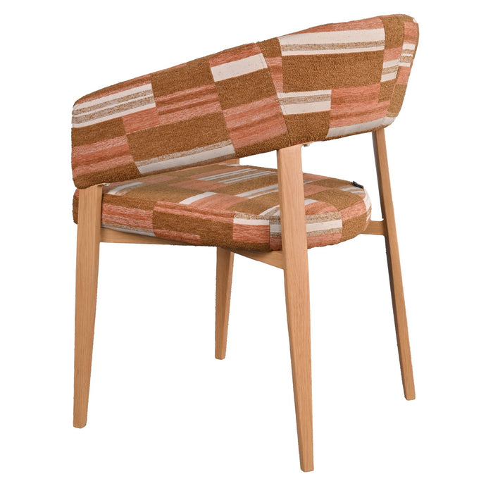 DÉJA Living - Eetkamerstoel Terracotta|Naturel - Malmö - Set van 2